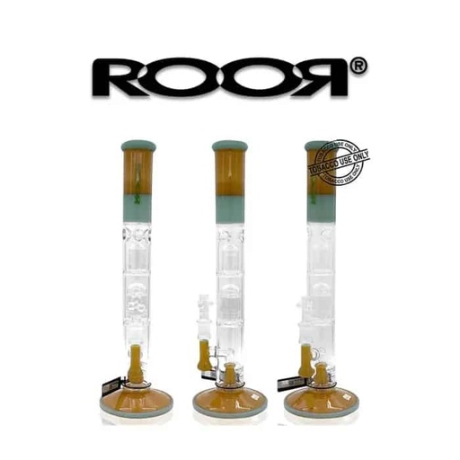 ROOR® TECH FIXED STRAIGHT BARREL PERC MILKY & MINT WATERPIPE 18" - 18S10ATP